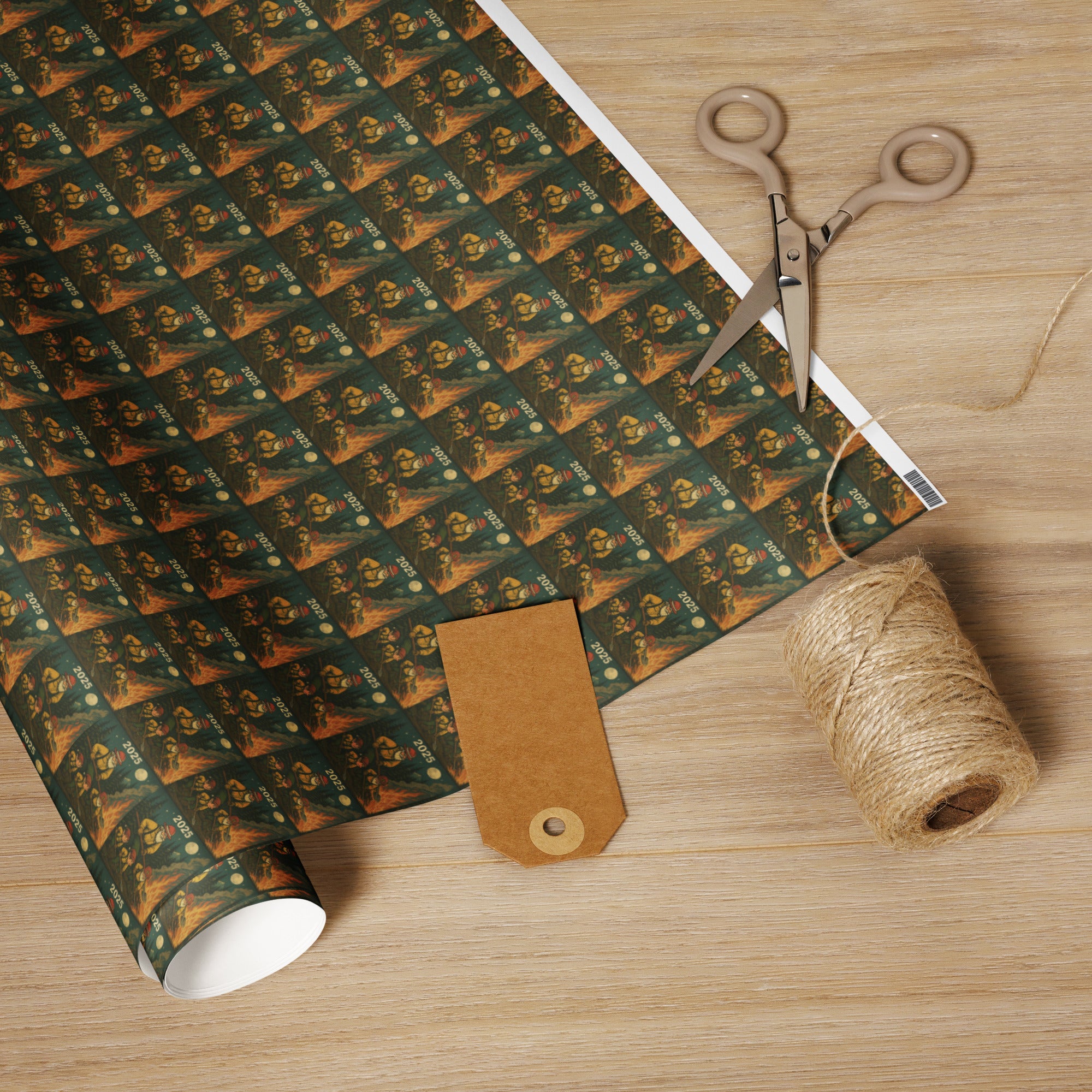 Wildland Santa 2025 Digging Line Wrapping paper roll – Smoked Shirts